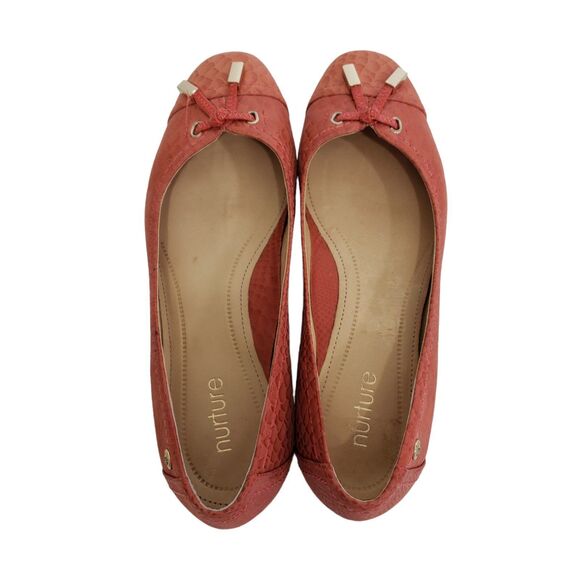 Nurture Mayler Women's Leather Flats with Adorable Bow Tie, Size 6M - Picture 1 of 11
